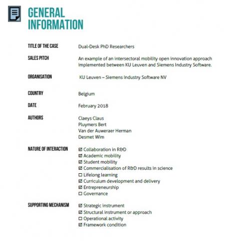 UIIN Good Practice Series - Dual-Desk PhD Researchers: An example of an intersectoral mobility open innovation approach implemented between KU Leuven and Siemens Industry Software.